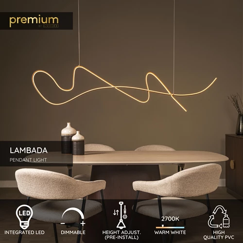 Lucide LAMBADA - Pendant light - LED Dim. - 1x47W 2700K - Champagne Color | Premium - USP